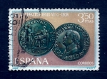 Stamps Spain -  Moneda nacional                                                    ncia EE.UU