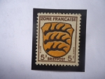 Stamps Germany -  Zona de Ocupación Francesa, 1947 - BRIEFPOST (Correo) - Escudo de Armas de Wurtteniberg -Cuernos de 