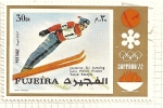 Sellos de Asia - Emiratos rabes Unidos -  Fujeira. JJOO Sapporo 72. Medalla de oro. Salto de Ski. Japon. Yukio Kasaya.
