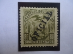 Stamps Ecuador -  Oficial (Sobrestampado) - Escudo de Armas, 1887