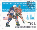 Sellos de Asia - Mongolia -  HOCKEY HIELO MOSCÚ'79