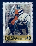 Stamps Poland -  Caballero medieval