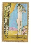 Stamps : Asia : United_Arab_Emirates :  Fujeira. Pintura de P.Picasso. Familia de Arlequin. 1905