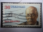 Sellos de America - Estados Unidos -  Igor Sikorsky (1889-1972)-Helicóptero VS300 (1939)- Serie: Pioneros de la Aviación  Fabricante de He
