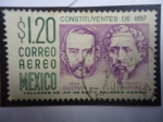 Stamps Mexico -  Constituyentes de 1857: León Guzmán (1821-1884) - Ignacio Ramirez (1818-1979) - Serie: Constitución 