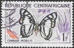 Stamps Africa - Central African Republic -  mariposas