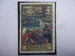 Stamps Spain -  Ed:2080 - La Vuelta de la Pesca - Oleo del Pintor, José Gutierrez Solana (1886-1945)- Serie: Pintore