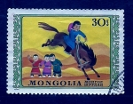 Stamps : Asia : Mongolia :  niño a caballo