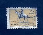 Stamps : Asia : Turkey :  Ginete a caballo