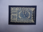 Stamps Italy -  Pacchi-1a Parte-Sul Bollettino-Paquete Postal-Gobierno de posguerra.
