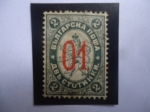 Stamps Bulgaria -  Leon de Bulgaria -Escudo de Arma - Leon Heráldico -N° 26 con huella de rojo