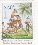 Sellos de Asia - Laos -  Técnicas de artes marciales laos