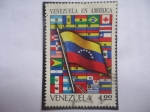 Stamps Venezuela -  Bandera Nacional - Serie: Venezuela en América.