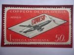 Stamps Colombia -  Expreso - Entrega Inmediata - Aviones Jet.