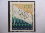 Sellos de Europa - Yugoslavia -  Bandera Olímpica - Semana Olímpica. 1970