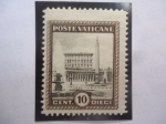 Stamps Vatican City -  Plaza de San Pedro y Palacio Vaticano.