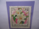 Stamps : Asia : Lebanon :  Avion -Lirios - Serie: Flores y Frutos.