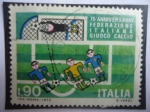 Sellos de Europa - Italia -  75° Anniversario Federazione Italiana Giuoco Calcio-75°Aniversario Federación Italiana Giuoco Calcio