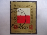 Sellos de Europa - Polonia -  Bandera de Polonia- 1000 Aniversario de Polonia