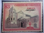 Stamps Colombia -  Puerta de Santo Domingo y Universidad-Popayan - Serie: Sobreimpreso en negro, Unificado.