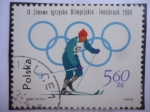 Stamps Poland -  IX Zimowe Igrzyska Olimpijka - Innsbruck 1964 - 9a Bandera Olímpica de Invierno - Innsbruck 1964.
