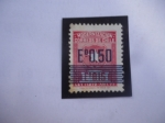 Stamps Chile -  Escudo de Armas-Modernización-Ley 17.272-Art.77 - Sello Sobretasa:E° 0,50/0,15