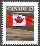 Stamps : America : Canada :  Bandera sobre campo de cultivo 