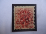 Sellos del Mundo : Europe : Sweden : Escudo de Arma - Tianste Frimarke - Sello de Tianste.