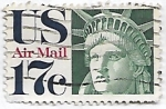 Stamps : America : United_States :  Rostro de la Estatua de la Libertad 
