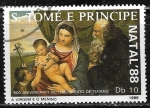Stamps S�o Tom� and Pr�ncipe -  Navidad 88 - Maria con San Antonio