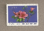 Stamps North Korea -  Rododendro de montala