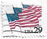 Stamps : America : United_States :  Tres banderas
