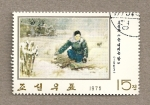 Stamps North Korea -  Nevada en la noche