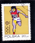 Sellos de Europa - Polonia -  OLIMPIADA MUNICH'72 atletismo