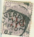 Stamps : Europe : United_Kingdom :  Tipos de 1873 habilitados con nuevo valor