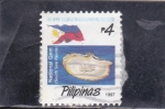 Sellos de Asia - Filipinas -  Ostras de labios blancos (Pinctada maxima) y perlas