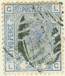 Stamps : Europe : United_Kingdom :  Reina Victoria (Filigrana globe)