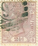 Stamps United Kingdom -  Reina Victoria (Filigrana globe)