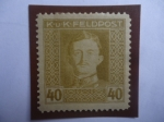 Stamps Austria -  Emperador Karl I - serie: Correo Militar K.u.K. -40 Heller, Austro-Húngaro