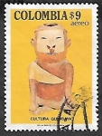 Sellos de America - Colombia -  Cultura quimbaya: hombre sentado