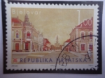 Stamps Croatia -  Bjelovar - Avenida Zagrebacka en la Ciudad de Bjelovar - Serie:Ciudades Croatas.