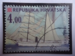 Stamps Croatia -  Vila Velebita - El Barco de vela de entrenamiento 