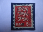 Stamps Estonia -  Escudo de Armas - Leones Heráldicos-Sello de 15 Sent Estonio.