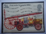 Stamps United Kingdom -  First Motor Fire  Engine 1904 - Primer Motor de Bomberos - 1904