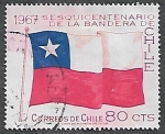 Stamps : America : Chile :  Sesquicentenario de la bandera de Chile 