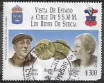 Stamps : America : Chile :  Visita de los Reyes de Suecia a Chile