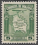 Stamps : America : Bolivia :  Mapa de Bolivia
