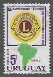 Stamps Uruguay -  50 años del Leonismo Internacional 