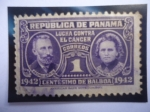 Sellos de America - Panam� -  Lucha contra el Cáncer-Fondo de Investigación del Cáncer - Pierre y aria Curie. 