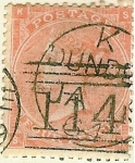 Stamps United Kingdom -  Reina Victoria.Pequeñas letras en los ángulos